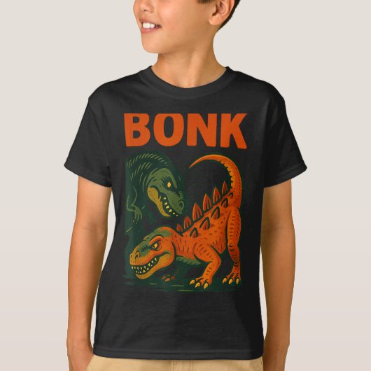 T-shirt Bonk Dinosaur Funny Prehistoric Humor Design  (Devant)