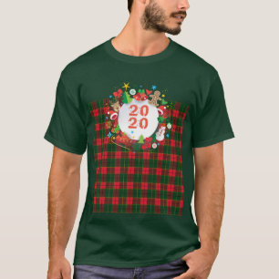 T-shirt Bonne année 2020 ! Motif écossais
