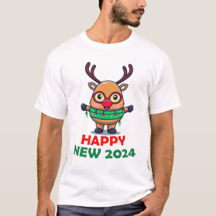 T-shirt Bonne année 2024 Reindeer
