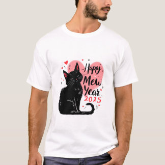 T-shirt Bonne année 2025 Drôle Chat Nouvel An