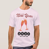 T-shirt "Bonne année 2025 - Vibrant Toast de Champagne Tee (Devant)