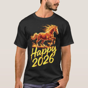 T-shirt Bonne année 2026 du cheval Nouvel An du zodiaque c
