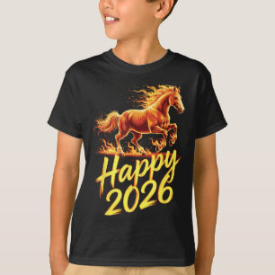T-shirt Bonne année 2026 du cheval Nouvel An du zodiaque c