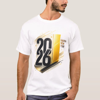 T-shirt Bonne année 2026 Élégante Célébration Moderne Or