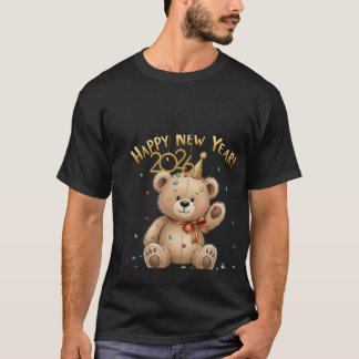 T-shirt Bonne année 2026 Illustration d'un ourson mignon