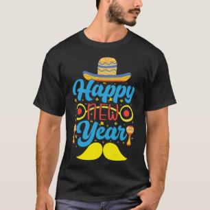 T-shirt Bonne année Casquette mexicain Moustache Nouvel An