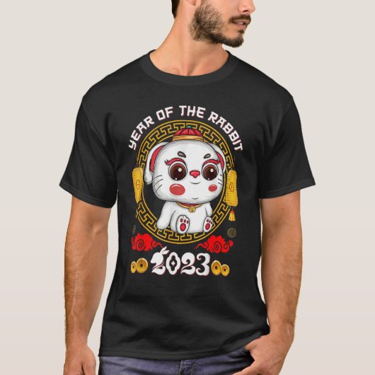 T-shirt Bonne année chinoise 2022 Année du lapin (Devant)
