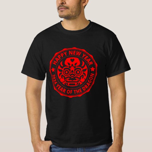 T-shirt Bonne Année Du Dragon 2024 (Devant)