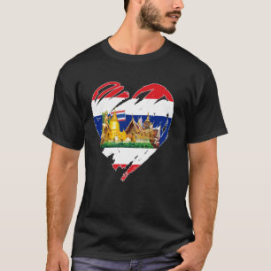 T-shirt Bonne année Je J'aime Drapeau Thaïlande Graphique