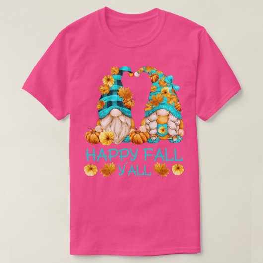 T-shirt Bonne Automne Jeunes Gnomies Avec Citrouille Pour (Design devant)