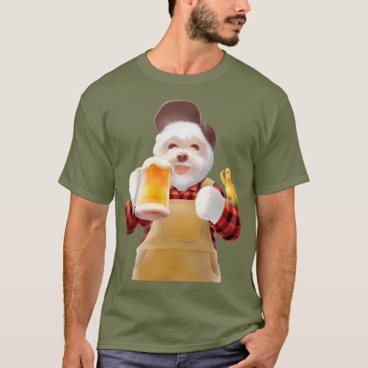 T-shirt Bonne bière de chien à boire (Devant)