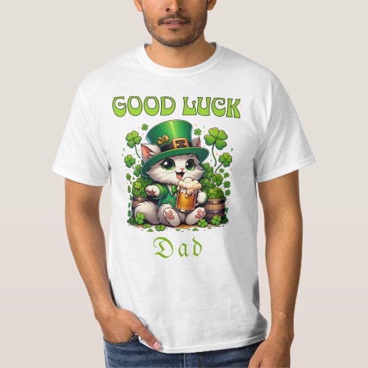 T-shirt Bonne chance Papa Shamrocks St Patrick's Day Bière (Devant)
