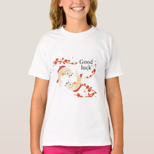 T-shirt Bonne chance Poisson Koi avec Sakura Japonais él
