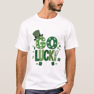 T-shirt Bonne Chance St Patrick's Day, Doodle Trèfle