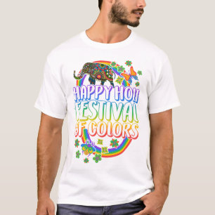 T-shirt Bonne Chemise De Fête Holi, Festival Des Couleurs,