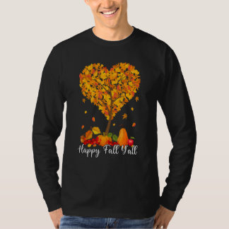 T-shirt Bonne Chute Y'all Automne Chute Coeur Merci Pumpki