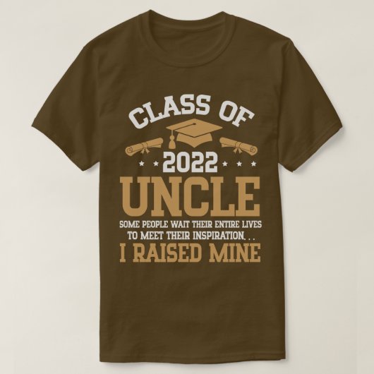 T-shirt Bonne Classe Étudiante Senior De 2022 Day Oncle I  (Design devant)