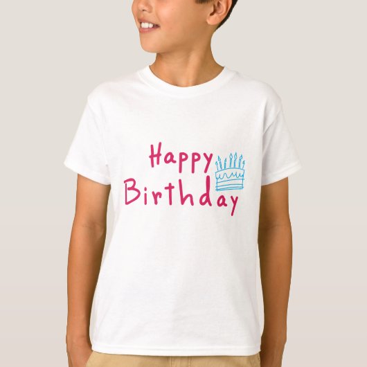 T-shirt Bonne conception de gâteau d'anniversaire (Devant)