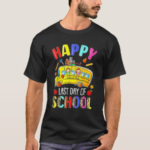 T-shirt Bonne Dernière Journée De Conducteur De Bus Scolai