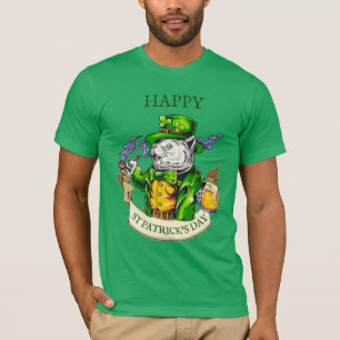 T-shirt Bonne fête de la Saint-Patrick Bière Chat Irlandai