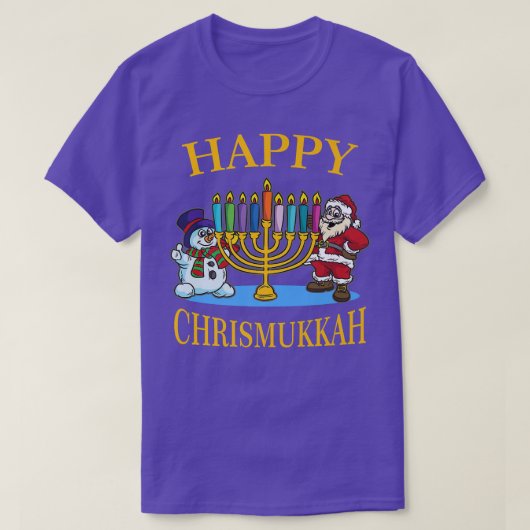 T-shirt Bonne fête de Noël à Chrismukkah Hanoukka (Design devant)
