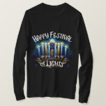 T-shirt Bonne fête des lumières Hanoukka Menorah<br><div class="desc">Bonne fête des lumières Hanoukka Menorah</div>