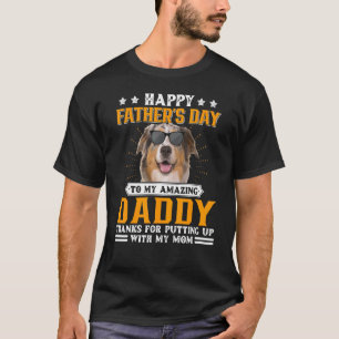 T-shirt Bonne Fête des pères Aussie Chien Papa Pour Hommes