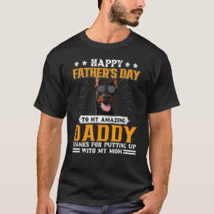 T-shirt Bonne Fête des pères Doberman Chien Papa Pour Homm