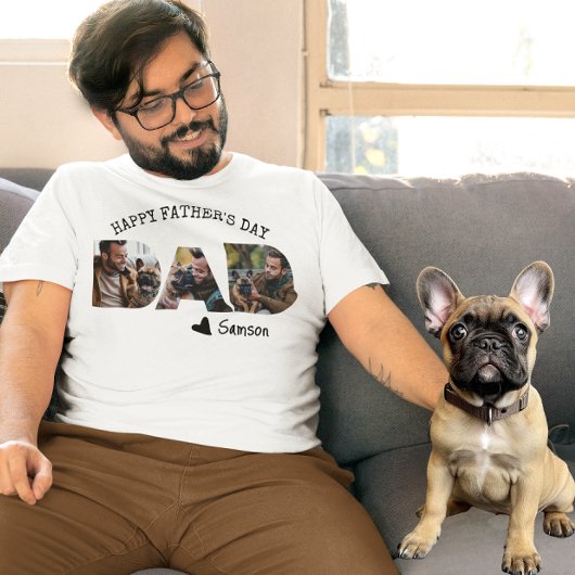 T-shirt Bonne Fête des pères papa du Modèle photo de chien