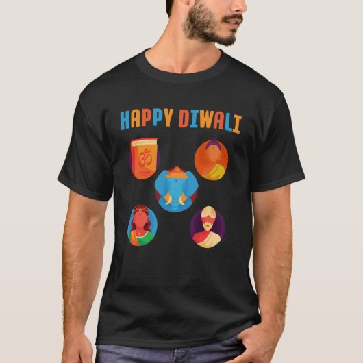 T-shirt Bonne fête hindouiste de Diwali (Devant)