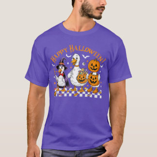 T-shirt Bonne Halloween Citrouille Goose Trick ou traiter
