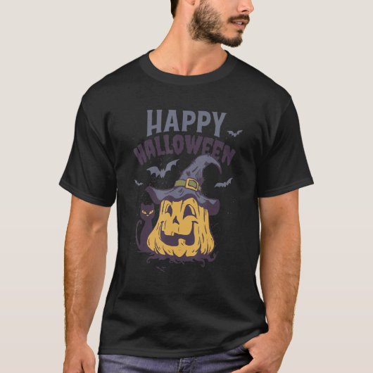T-shirt Bonne Halloween Citrouille Jack-o'-lantern Trick T (Devant)