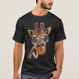 T-shirt Bonne heure Giraffe Portant des lunettes de soleil