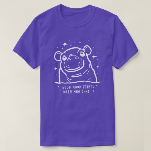 T-shirt Bonne humeur avec Moo Deng Cute Hippo (Design devant)