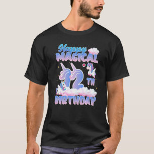 T-shirt Bonne magie 12e anniversaire vol licornes Birthd