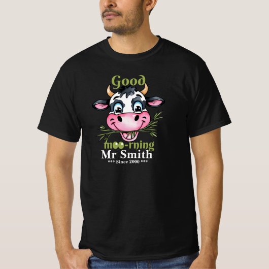 T-shirt Bonne Matinée Drôle Vache (Devant)