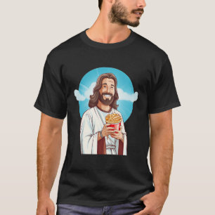 T-shirt Bonne Nuit De Film Avec Cool Popcorn Box Jesus