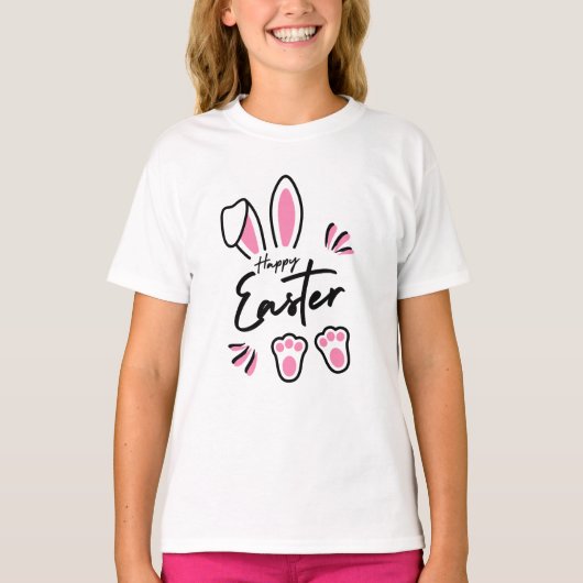 T-shirt Bonne Pâques (rose) (Devant)