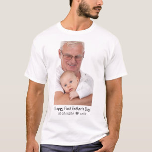 T-shirt Bonne première Fête des pères photo de grand-père