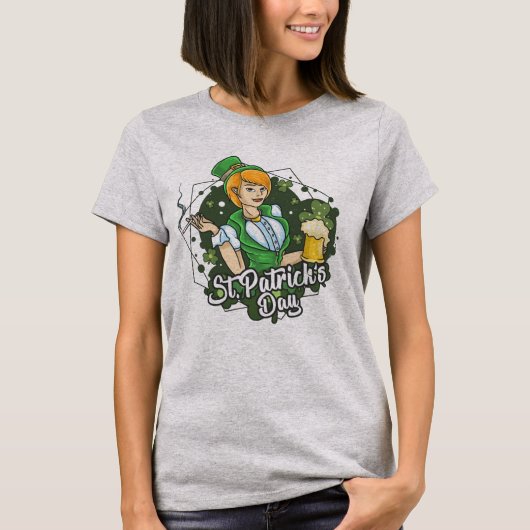 T-shirt Bonne Saint Patrick's Day | Lady Bar Maid (Devant)