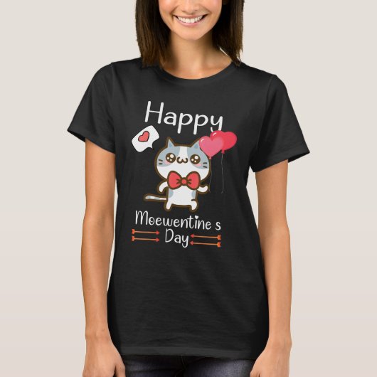 T-shirt Bonne Saint-Valentin Meowentine pour le kit Cat Cu (Devant)