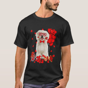 T-shirt Bonne Saint Valentin mignonne Chien Maltais Coeur 