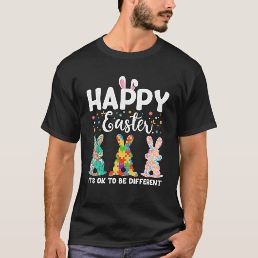 T-shirt Bonne Sensibilisation sur l'autisme De Lapin De Pâ (Devant)