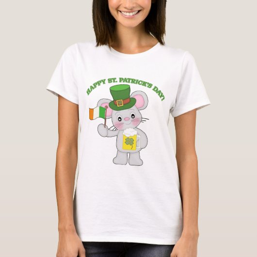 T-shirt Bonne St. Patrick's Day Irish Mouse (Devant)