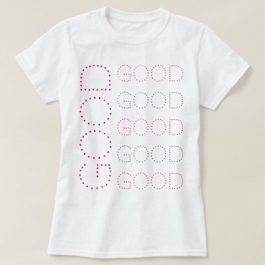 T-shirt BONNE Typographie Rose Et Lavande Chic Dotée (Design devant)
