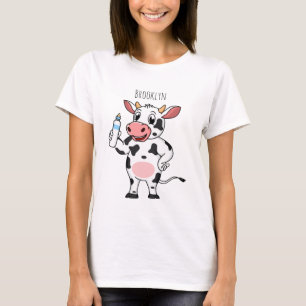 T-shirt Bonne vache avec dessin animé de biberon