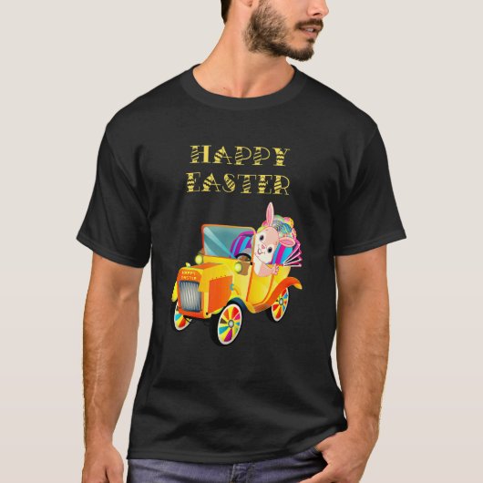 T-shirt Bonne voiture de conduite lapin de Pâques (Devant)
