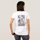 T-SHIRT BONNES DANS LE SKELETON DE JARDIN, LUNE D'ART FOLK (Dos entier)