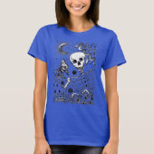 T-SHIRT BONNES DANS LE SKELETON DE JARDIN, LUNE D'ART FOLK (Devant)
