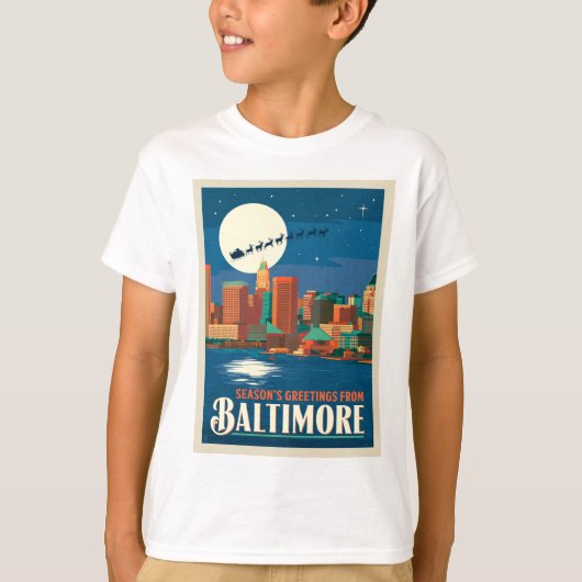T-shirt Bonnes Fêtes de Baltimore (Devant)